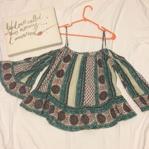 Flower off the shoulder top NWOT